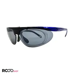 خرید عینک ورزشی با فریم آبی و عدسی دودی به همراه فریم طبی مدل 105 | فروشگاه آرکوشاپ