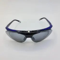 خرید عینک ورزشی با فریم آبی و عدسی دودی به همراه فریم طبی مدل 105 | فروشگاه آرکوشاپ