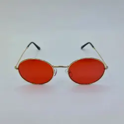 خرید عینک شب بیضی شکل با فریم طلایی و عدسی قرمز دیتیای مدل 3612 | فروشگاه آرکوشاپ