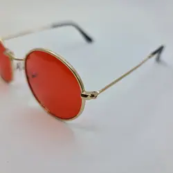 خرید عینک شب بیضی شکل با فریم طلایی و عدسی قرمز دیتیای مدل 3612 | فروشگاه آرکوشاپ