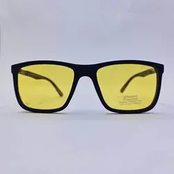 خرید عینک آفتابی پلاریزه برند پلیس با عدسی زاپاس زرد رنگ و دسته چوبی مدل P5051 | فروشگاه آرکوشاپ