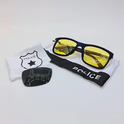 خرید عینک آفتابی پلاریزه برند پلیس با عدسی زاپاس زرد رنگ و دسته چوبی مدل P5051 | فروشگاه آرکوشاپ