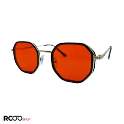 خرید عینک شب برند Police با فریم طلایی 8 ضلعی و عدسی قرمز مدل 8387 | فروشگاه آرکوشاپ