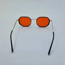 خرید عینک شب برند Police با فریم طلایی 8 ضلعی و عدسی قرمز مدل 8387 | فروشگاه آرکوشاپ