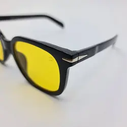 خرید عینک دید در شب با لنز زرد رنگ برند دیوید بکهام و فریم مشکی D22842 | فروشگاه آرکوشاپ