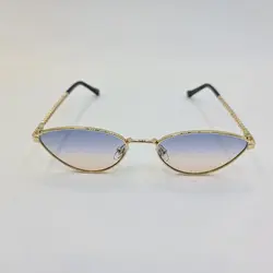 خرید عینک آفتابی شنل با فریم مثلثی و لنز دو رنگ و دسته طرح زنجیری مدل G29546 | فروشگاه آرکوشاپ