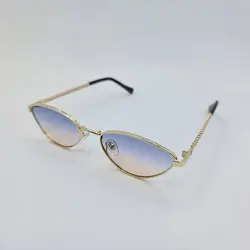 خرید عینک آفتابی شنل با فریم مثلثی و لنز دو رنگ و دسته طرح زنجیری مدل G29546 | فروشگاه آرکوشاپ