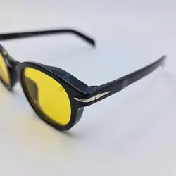 خرید عینک دید در شب گرد دیوید بکام با فریم مشکی براق و لنز زرد مدل D22839 | فروشگاه آرکوشاپ