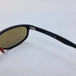 خرید عینک ورزشی آینه ای پلاریزه با فریم مشکی مات و قرمز و لنز آبی مدل TR1001 | فروشگاه آرکوشاپ