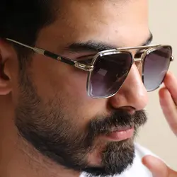 خرید عینک دودی Maybach با فریم طلایی رنگ و فلزی و عدسی سایه روشن مدل M011 | فروشگاه آرکوشاپ