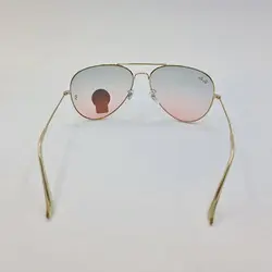 خرید عینک دید در شب خلبانی با لنز دو رنگ سبز و صورتی برند ریبن و فریم طلایی مدل 3026 | فروشگاه آرکوشاپ