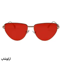 خرید عینک شب فانتزی با فریم مثلثی طلایی رنگ و عدسی قرمز برند دیتیای مدل 7641 | فروشگاه آرکوشاپ