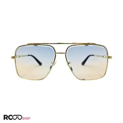 خرید عینک شب با لنز دو رنگ آبی و قهوه ای و فریم طلایی برند میباخ مدل O2001 | فروشگاه آرکوشاپ