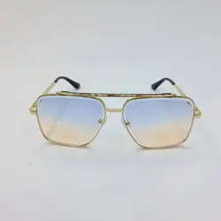 خرید عینک شب با لنز دو رنگ آبی و قهوه ای و فریم طلایی برند میباخ مدل O2001 | فروشگاه آرکوشاپ