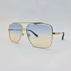 خرید عینک شب با لنز دو رنگ آبی و قهوه ای و فریم طلایی برند میباخ مدل O2001 | فروشگاه آرکوشاپ