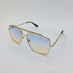 خرید عینک شب با لنز دو رنگ آبی و قهوه ای و فریم طلایی برند میباخ مدل O2001 | فروشگاه آرکوشاپ