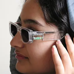 خرید عینک دید در شب با دسته تراز دار، فریم و عدسی بی رنگ و شفاف مدل 21090 | فروشگاه آرکوشاپ