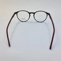 خرید فریم عینک 3 کاوره گرد با فریم مشکی رنگ با دسته فنری مدل 1654 | فروشگاه آرکوشاپ