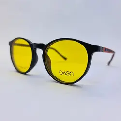 خرید فریم عینک 3 کاوره گرد با فریم مشکی رنگ با دسته فنری مدل 1654 | فروشگاه آرکوشاپ