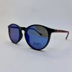 خرید فریم عینک 3 کاوره گرد با فریم مشکی رنگ با دسته فنری مدل 1654 | فروشگاه آرکوشاپ