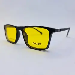 خرید فریم عینک 3 کاوره مستطیلی با فریم مشکی رنگ با دسته فنری مدل 1647 | فروشگاه آرکوشاپ