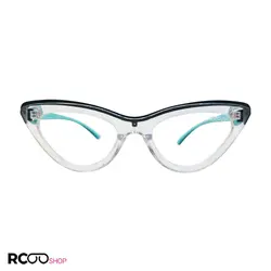 خرید فریم عینک طبی گربه ای بی رنگ و دسته سبز برند گوچی مدل G10A | فروشگاه آرکوشاپ