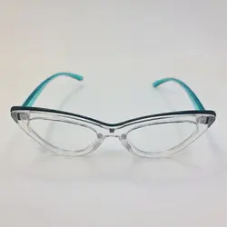 خرید فریم عینک طبی گربه ای بی رنگ و دسته سبز برند گوچی مدل G10A | فروشگاه آرکوشاپ