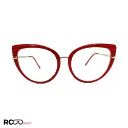 خرید فریم عینک طبی گربه ای با دسته فنری و رنگ قرمز و طلایی فندی مدل F11A | فروشگاه آرکوشاپ