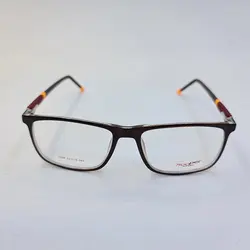 خرید عینک طبی مستطیلی با فریم کائوچو و رنگ قهوه ای و دسته فنر دار مدل 2204 | فروشگاه آرکوشاپ