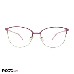 خرید عینک طبی گرد طلایی و صورتی رنگ با دسته فنری و فریم فلزی مدل 5004 | فروشگاه آرکوشاپ