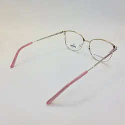 خرید عینک طبی گرد طلایی و صورتی رنگ با دسته فنری و فریم فلزی مدل 5004 | فروشگاه آرکوشاپ
