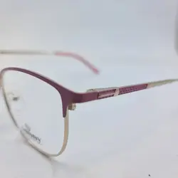خرید عینک طبی گرد طلایی و صورتی رنگ با دسته فنری و فریم فلزی مدل 5004 | فروشگاه آرکوشاپ