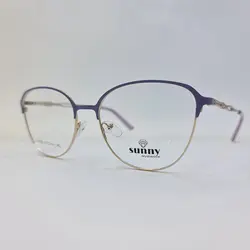 خرید عینک طبی گرد طلایی و یاسی رنگ با دسته فنری و فریم فلزی مدل 5008 | فروشگاه آرکوشاپ