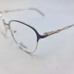 خرید عینک طبی گرد طلایی و یاسی رنگ با دسته فنری و فریم فلزی مدل 5008 | فروشگاه آرکوشاپ