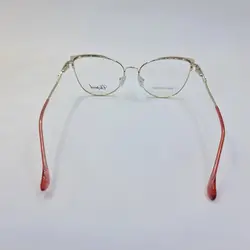 خرید عینک طبی فلزی گربه ای شکل با فریم طلایی و سفید رنگ مدل 9123 | فروشگاه آرکوشاپ