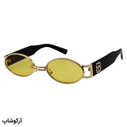 خرید عینک شب جنتل مانستر با فریم طلایی، بیضی شکل و دسته مشکی و لنز زرد مدل B2069 | فروشگاه آرکوشاپ