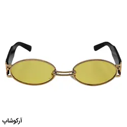 خرید عینک شب جنتل مانستر با فریم طلایی، بیضی شکل و دسته مشکی و لنز زرد مدل B2069 | فروشگاه آرکوشاپ