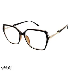 خرید عینک طبی زنانه پروانه ای با فریم قهوه ای رنگ و تک کاوره مدل 8652 | فروشگاه آرکوشاپ
