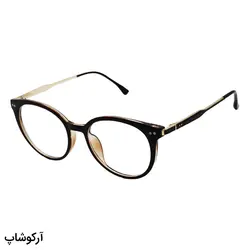 خرید عینک طبی زنانه گرد با فریم قهوه ای رنگ و تک کاوره مدل 8654 | فروشگاه آرکوشاپ