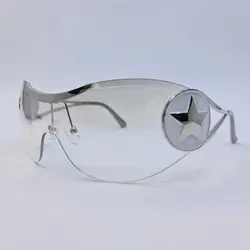 خرید عینک فانتزی دیور فریم لس با لنز بی رنگ و ستاره دار و دسته نقره ای مدل 1SE | فروشگاه آرکوشاپ