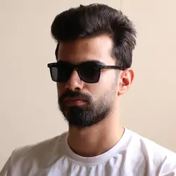خرید عینک آفتابی مربعی شکل با فریم آبی و لنز تیره Jacques Marie Mage مدل D23114S | فروشگاه آرکوشاپ