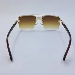 خرید عینک آفتابی مردانه دیتا نیم فریم با رنگ طلایی و لنز قهوه ای هایلایت مدل 09K | فروشگاه آرکوشاپ