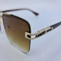 خرید عینک آفتابی مردانه دیتا نیم فریم با رنگ طلایی و لنز قهوه ای هایلایت مدل 09K | فروشگاه آرکوشاپ