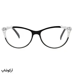 خرید عینک مطالعه نمره +2.00 با فریم مشکی، گربه ای و دسته فنری مدل FB9155 | فروشگاه آرکوشاپ