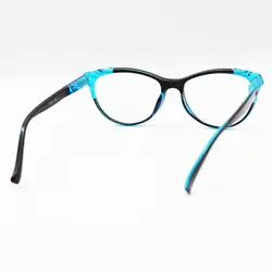 خرید عینک مطالعه نمره +1.00 با فریم مشکی و فیروزه ای و گربه ای شکل مدل FB9155 | فروشگاه آرکوشاپ