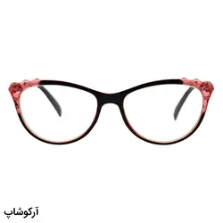 خرید عینک مطالعه نمره +2.75 با فریم مشکی و صورتی، گربه ای و دسته فنری مدل FB9155 | فروشگاه آرکوشاپ