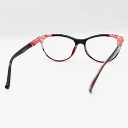 خرید عینک مطالعه نمره +2.75 با فریم مشکی و صورتی، گربه ای و دسته فنری مدل FB9155 | فروشگاه آرکوشاپ
