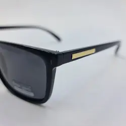 خرید عینک آفتابی پلاریزه مستطیلی و مشکی براق با لنز تیره مدل P6009 | فروشگاه آرکوشاپ
