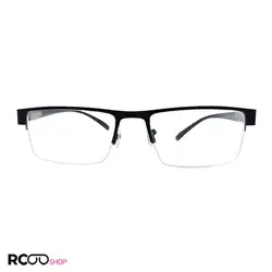 خرید عینک مطالعه نیم فریم با نمره +3.50 مشکی، مستطیلی و دسته فنری مدل 03 | فروشگاه آرکوشاپ