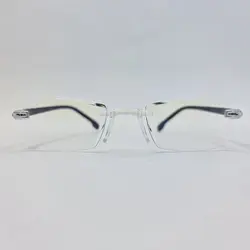 خرید عینک مطالعه نمره +2.50 فریم لس با لنز بلوکات و دسته مشکی مدل PD62 | فروشگاه آرکوشاپ
